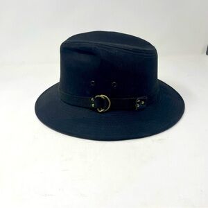 Dorfman Pacific Structured Black Cotton Hat – Size Large